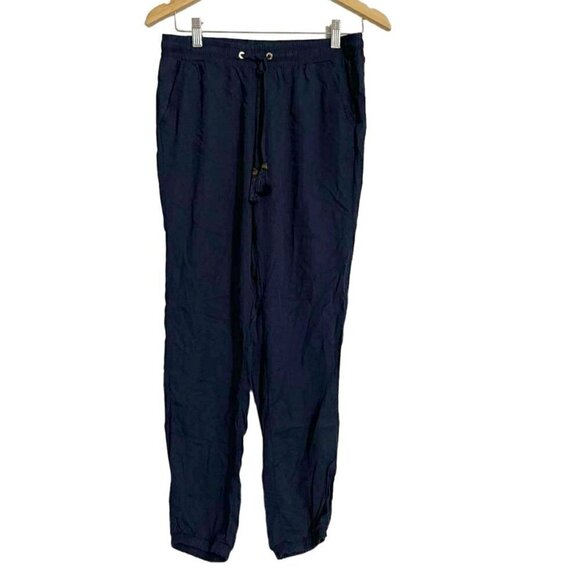 Lilly Pulitzer Small Pants Drawstring Navy Modal Tencel - Picture 1 of 5
